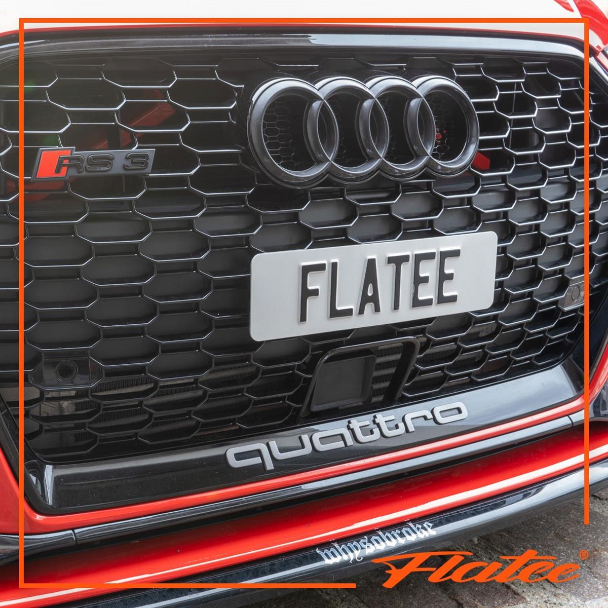 Flatee Montageplatte für Fahrzeug Front (7x29cm) – Aluminium schwarz eloxiert