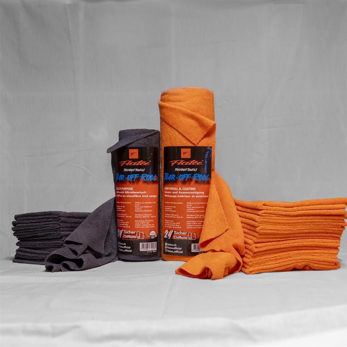 Flatee Tear-Off Roll 24 Tücher auf der Rolle (40x40) 240gr/m2