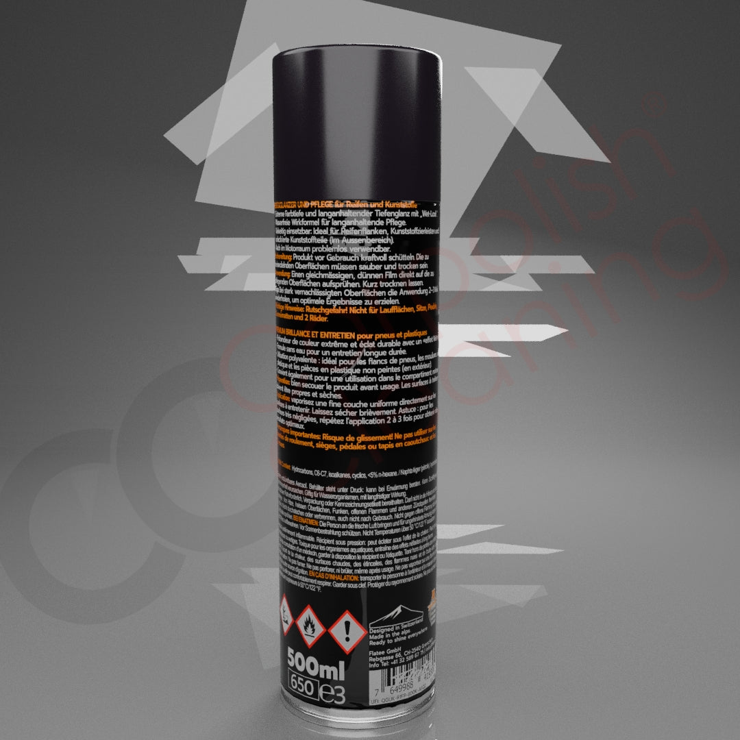 Flatee Black Tire Spray – Reifenpflege mit Tiefenglanz & UV-Schutz