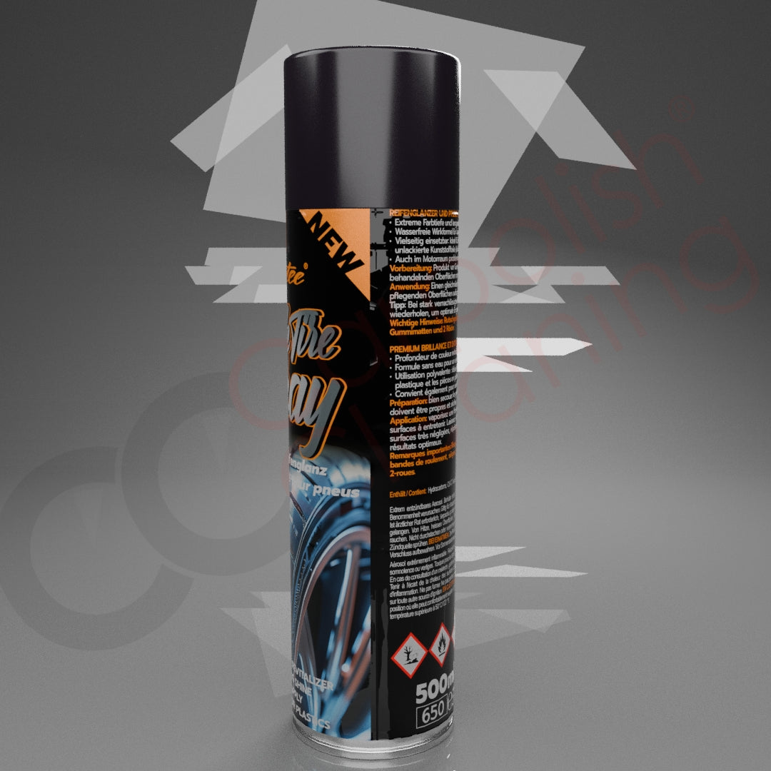 Flatee Black Tire Spray – Reifenpflege mit Tiefenglanz & UV-Schutz