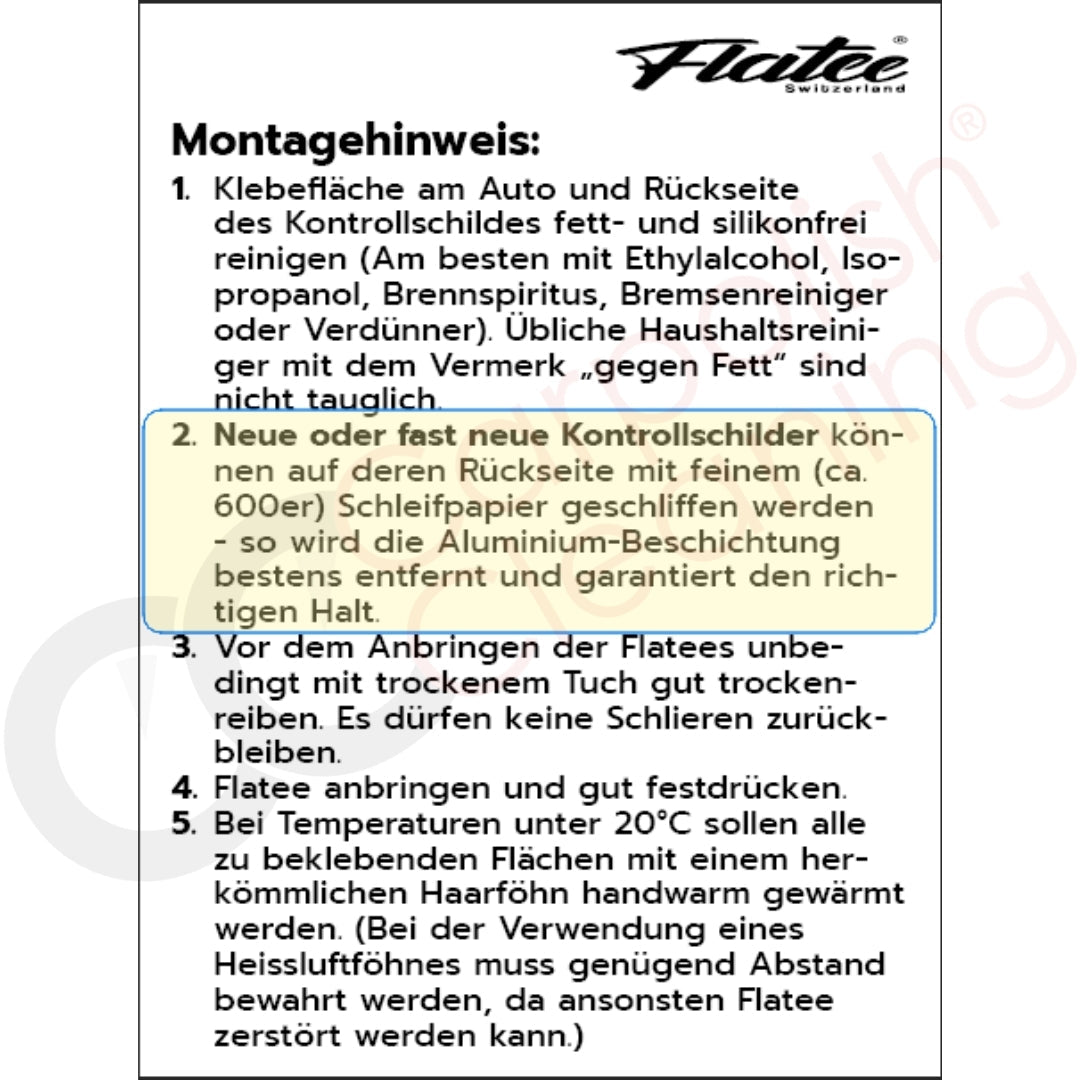 Flatee Sticker-Set (Ersatzteile) für mein Auto