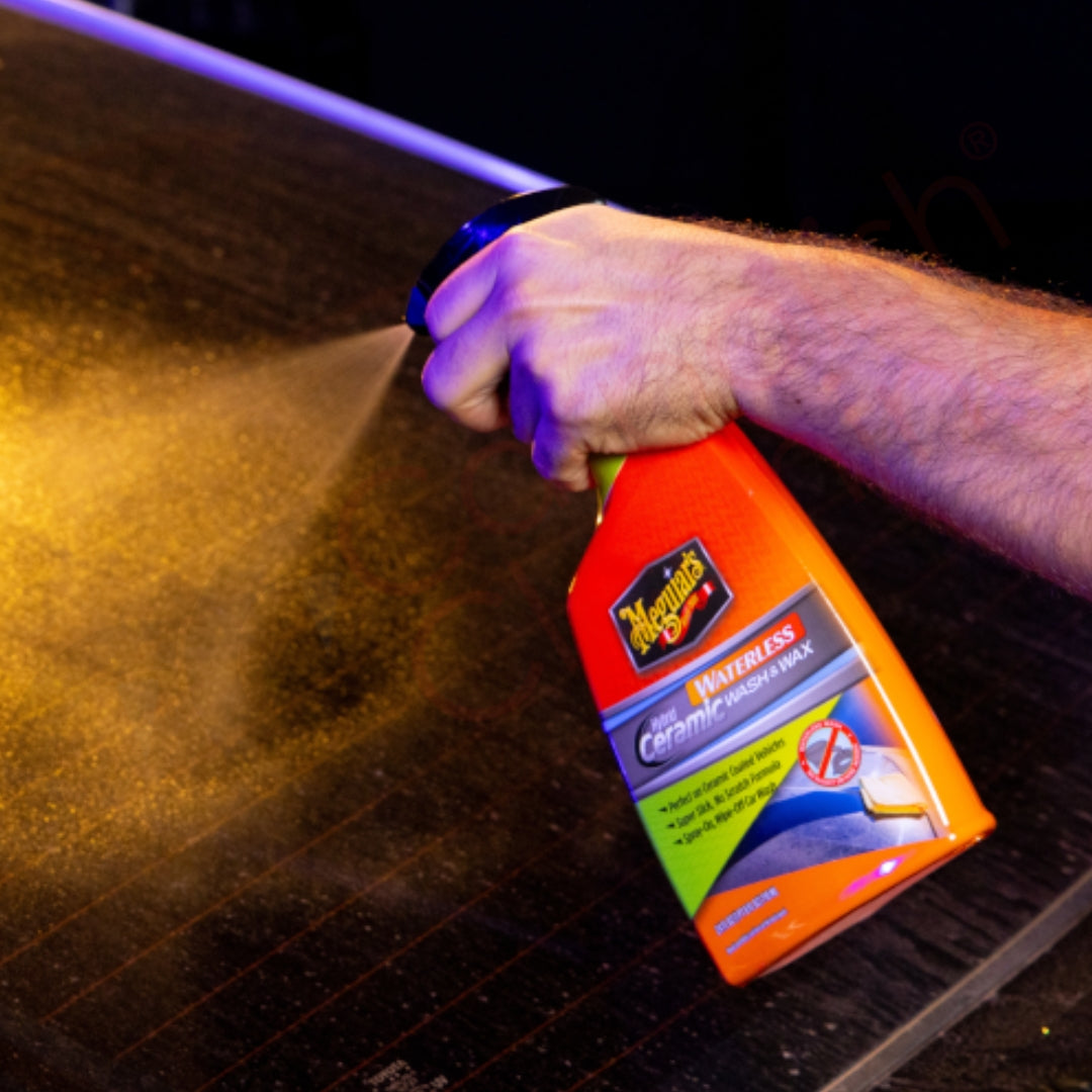 Meguiar’s Hybrid Ceramic Waterless Wash & Wax wasserlose Autowäsche mit keramischem Schutz für Lack, Glas und Kunststoff mit starkem Abperleffekt