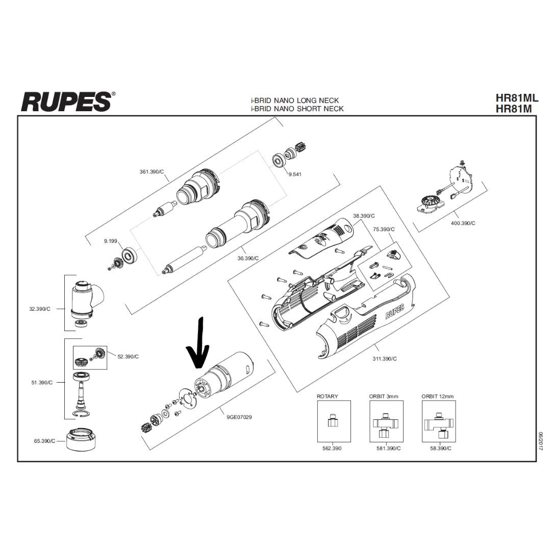Rupes Ersatzteil iBrid Elektromotor
