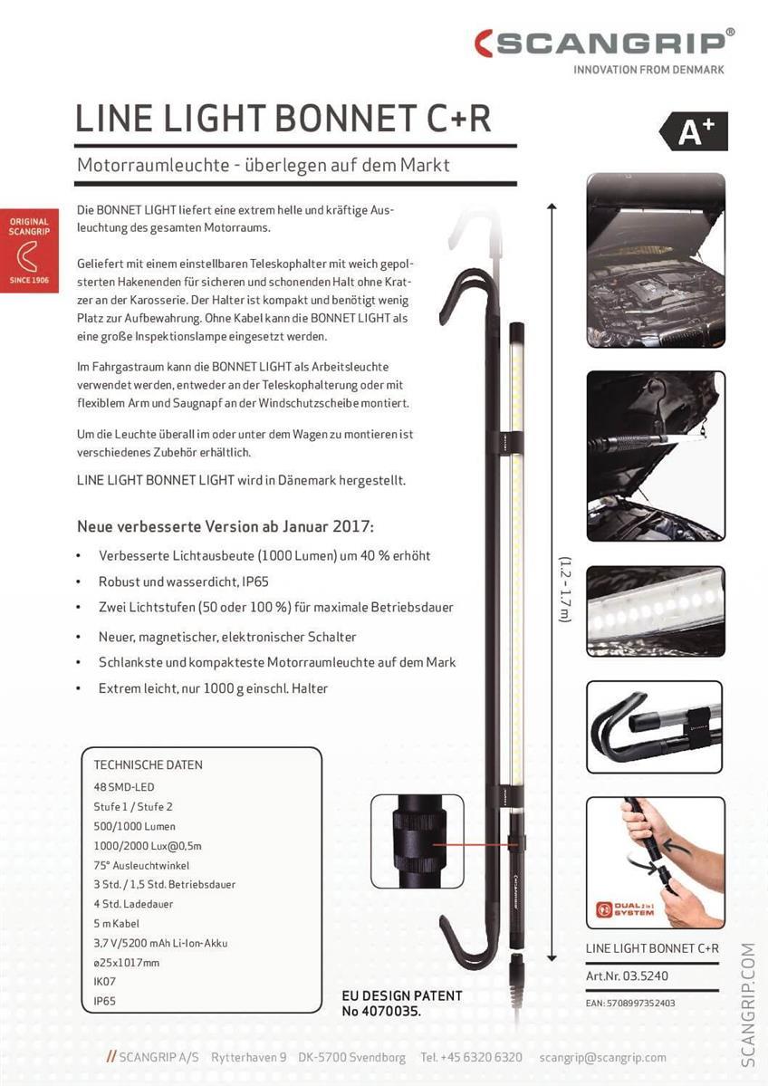 Scangrip Line Light Bonnet C + R