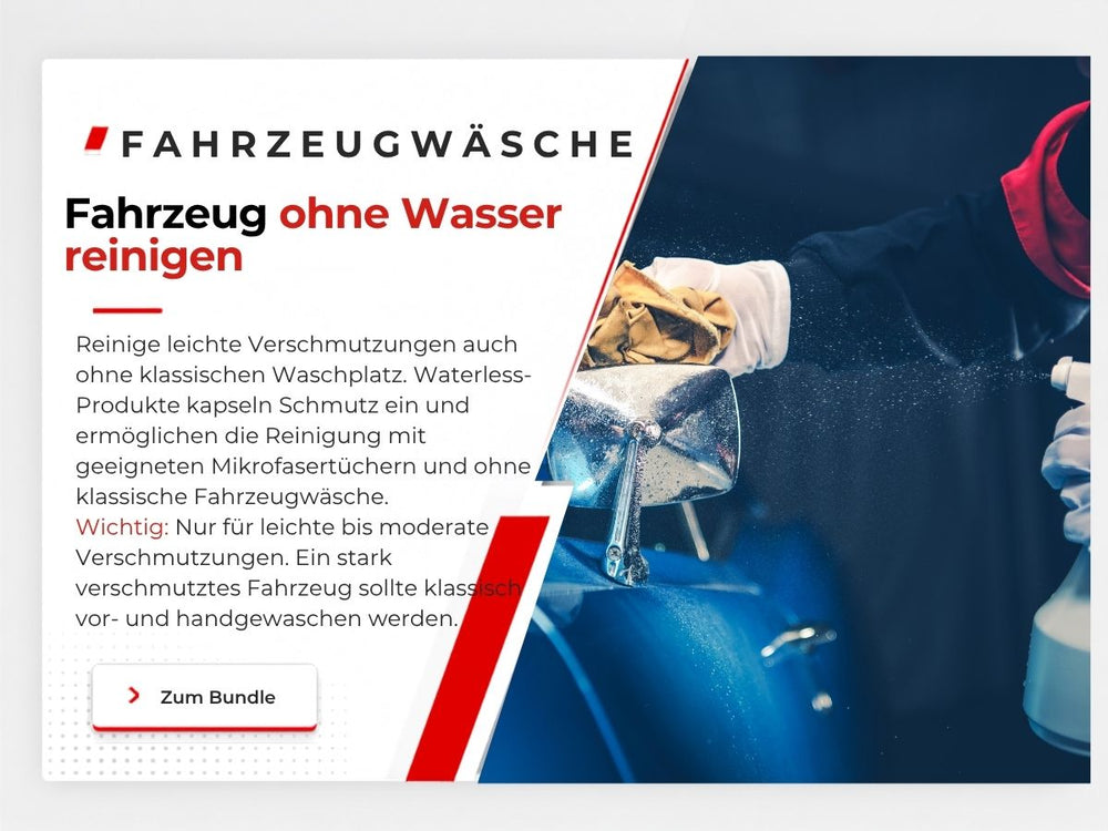 Fahrzeug ohne Wasser reinigen