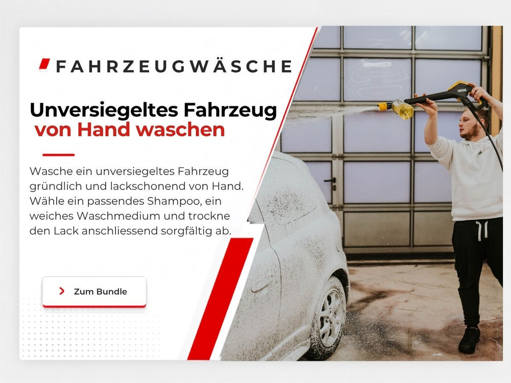 Unversiegeltes Fahrzeug von Hand waschen