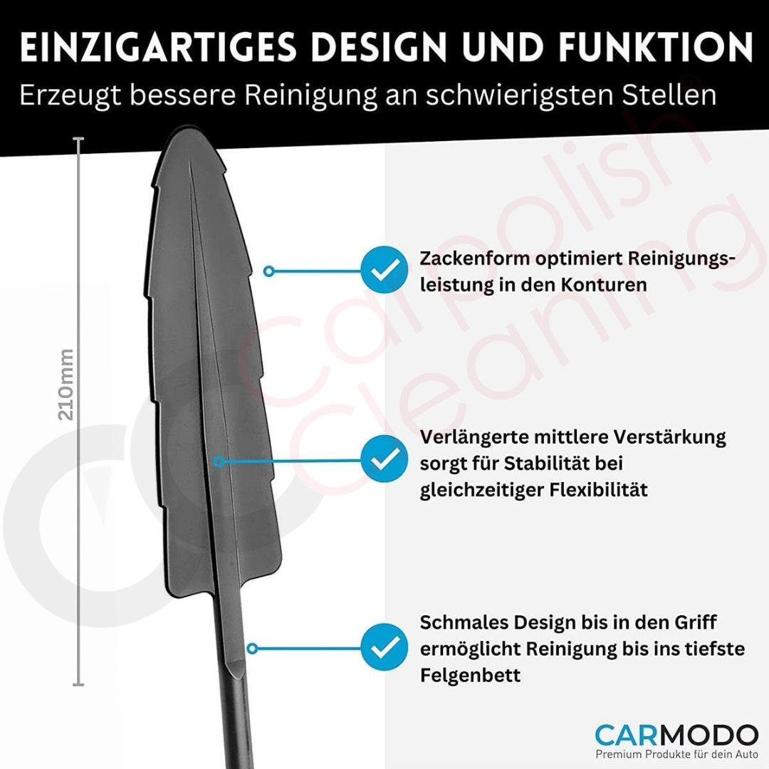 Carmodo Mikrofaser Premium Felgenbürste inkl. Wechselbezug für mein Auto