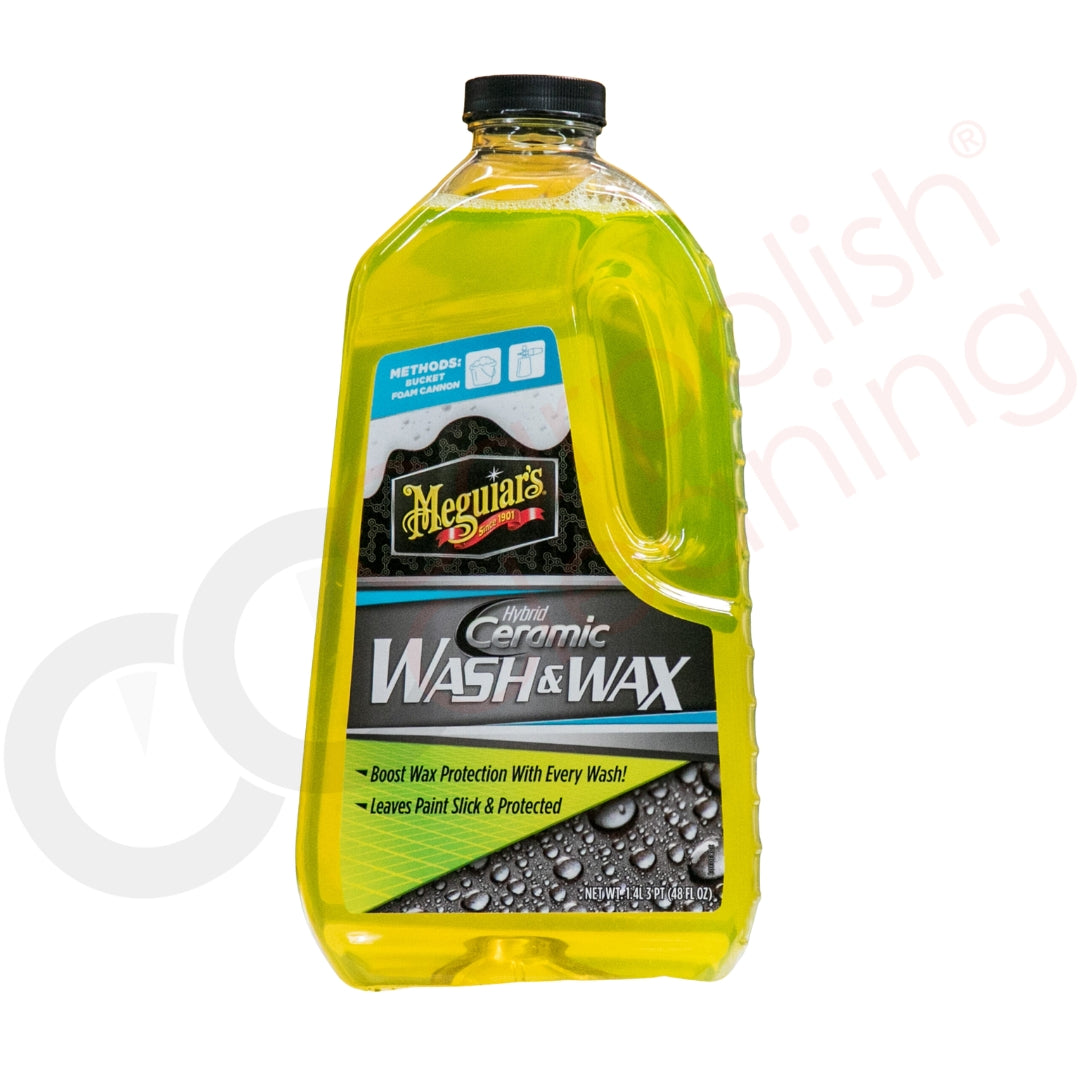 Meguiar’s Hybrid Ceramic Wash &amp; Wax Autoshampoo mit Keramikschutz für Lackreinigung und starken Wasserabperleffekt