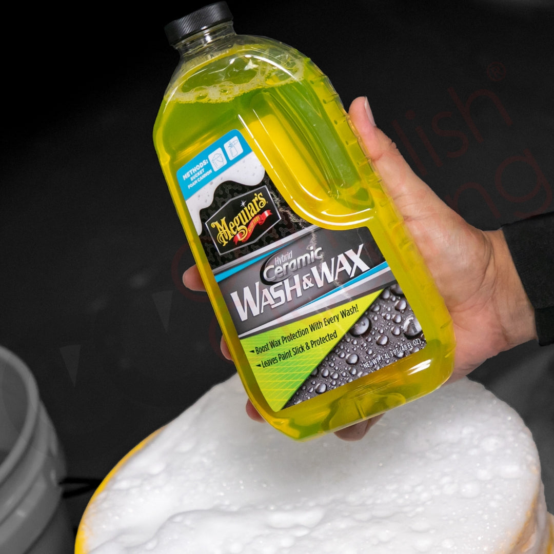 Meguiar’s Hybrid Ceramic Wash &amp; Wax Autoshampoo mit Keramikschutz für Lackreinigung und starken Wasserabperleffekt