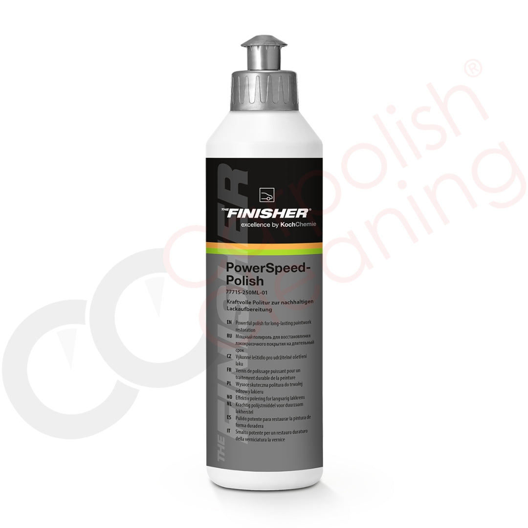 Flasche THE FINISHER PowerSpeedPolish 500 ml – Politur für Fahrzeuglack, entfernt Polierschleier, Hologramme und mittelstarke Kratzer,